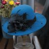 Hats | Women’s Wide Brim Felt With Flower Kentucky Derby Church Hats Black – Girls