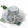 Hats | Women’s Wide Brim Lace/Organza With Flower/Rhinestone Kentucky Derby Church Hats Beige – Girls