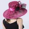 Hats | Women’s Wide Brim Lace/Satin With Flower Kentucky Derby Church Hats White – Girls