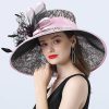 Hats | Women’s Wide Brim Lace/Satin With Flower Kentucky Derby Church Hats White – Girls