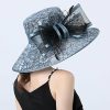 Hats | Women’s Wide Brim Lace/Satin With Flower Kentucky Derby Church Hats White – Girls