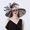 Hats | Women’s Wide Brim Lace/Satin With Flower Kentucky Derby Church Hats White – Girls