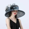 Hats | Women’s Wide Brim Lace/Satin With Flower Kentucky Derby Church Hats White – Girls