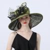 Hats | Women’s Wide Brim Lace/Satin With Flower Kentucky Derby Church Hats White – Girls