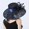 Hats | Women’s Wide Brim Lace/Satin With Flower Kentucky Derby Church Hats White – Girls