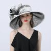 Hats | Women’s Wide Brim Lace/Satin With Flower Kentucky Derby Church Hats White – Girls