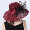 Hats | Women’s Wide Brim Lace/Satin With Flower Kentucky Derby Church Hats White – Girls