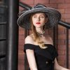 Hats | Women’s Wide Brim Mesh With Bowknot Kentucky Derby Church Hats Black – Girls