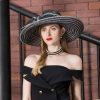 Hats | Women’s Wide Brim Mesh With Bowknot Kentucky Derby Church Hats Black – Girls