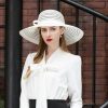 Hats | Women’s Wide Brim Mesh With Bowknot Kentucky Derby Church Hats White – Girls