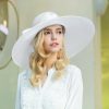 Hats | Women’s Wide Brim Mesh With Bowknot/Ribbons Kentucky Derby Church Hats White – Girls