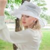 Hats | Women’s Wide Brim Organza Cocktail/Kentucky Derby Church Hats White – Girls