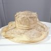 Hats | Women’s Wide Brim Organza Kentucky Derby Church Hats Khaki – Girls