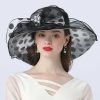 Hats | Women’s Wide Brim Organza Kentucky Derby Church Hats Purple – Girls