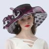 Hats | Women’s Wide Brim Organza Kentucky Derby Church Hats Purple – Girls