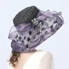 Hats | Women’s Wide Brim Organza Kentucky Derby Church Hats Purple – Girls