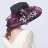 Hats | Women’s Wide Brim Organza Kentucky Derby Church Hats Purple – Girls