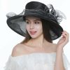 Hats | Women’s Wide Brim Organza With Bowknot Kentucky Derby Church Hats Dark Navy – Girls