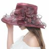 Hats | Women’s Wide Brim Organza With Bowknot Kentucky Derby Church Hats Dark Navy – Girls