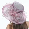 Hats | Women’s Wide Brim Organza With Bowknot Kentucky Derby Church Hats Dark Navy – Girls