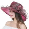 Hats | Women’s Wide Brim Organza With Bowknot Kentucky Derby Church Hats Dark Navy – Girls