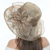 Hats | Women’s Wide Brim Organza With Bowknot Kentucky Derby Church Hats Dark Navy – Girls