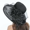 Hats | Women’s Wide Brim Organza With Bowknot Kentucky Derby Church Hats Dark Navy – Girls