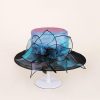 Hats | Women’s Wide Brim Organza With Faux Feather Kentucky Derby Church Hats Blue – Girls