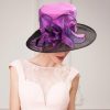 Hats | Women’s Wide Brim Organza With Faux Feather Kentucky Derby Church Hats Blue – Girls