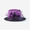 Hats | Women’s Wide Brim Organza With Faux Feather Kentucky Derby Church Hats Blue – Girls