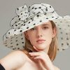 Hats | Women’s Wide Brim Organza With Flower Kentucky Derby Church Hats Beige – Girls