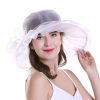 Hats | Women’s Wide Brim Organza With Flower Kentucky Derby Church Hats Black – Girls