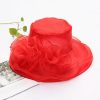 Hats | Women’s Wide Brim Organza With Flower Kentucky Derby Church Hats Black – Girls