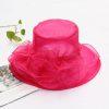 Hats | Women’s Wide Brim Organza With Flower Kentucky Derby Church Hats Black – Girls