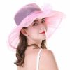 Hats | Women’s Wide Brim Organza With Flower Kentucky Derby Church Hats Black – Girls