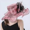 Hats | Women’s Wide Brim Organza With Flower Kentucky Derby Church Hats Black – Girls