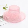 Hats | Women’s Wide Brim Organza With Flower Kentucky Derby Church Hats Black – Girls