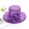 Hats | Women’s Wide Brim Organza With Flower Kentucky Derby Church Hats Black – Girls