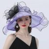 Hats | Women’s Wide Brim Organza With Flower Kentucky Derby Church Hats Black – Girls