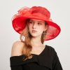 Hats | Women’s Wide Brim Organza With Flower Kentucky Derby Church Hats Black – Girls