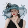 Hats | Women’s Wide Brim Organza With Flower Kentucky Derby Church Hats Black – Girls