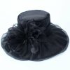 Hats | Women’s Wide Brim Organza With Flower Kentucky Derby Church Hats Black – Girls