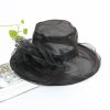 Hats | Women’s Wide Brim Organza With Flower Kentucky Derby Church Hats Black – Girls