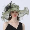 Hats | Women’s Wide Brim Organza With Flower Kentucky Derby Church Hats Black – Girls