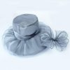 Hats | Women’s Wide Brim Organza With Flower Kentucky Derby Church Hats Black – Girls