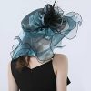 Hats | Women’s Wide Brim Organza With Flower Kentucky Derby Church Hats Black – Girls