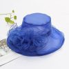 Hats | Women’s Wide Brim Organza With Flower Kentucky Derby Church Hats Black – Girls