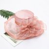 Hats | Women’s Wide Brim Organza With Flower Kentucky Derby Church Hats Burgundy – Girls