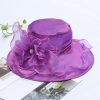 Hats | Women’s Wide Brim Organza With Flower Kentucky Derby Church Hats Burgundy – Girls