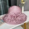 Hats | Women’s Wide Brim Organza With Flower Kentucky Derby Church Hats Gray – Girls